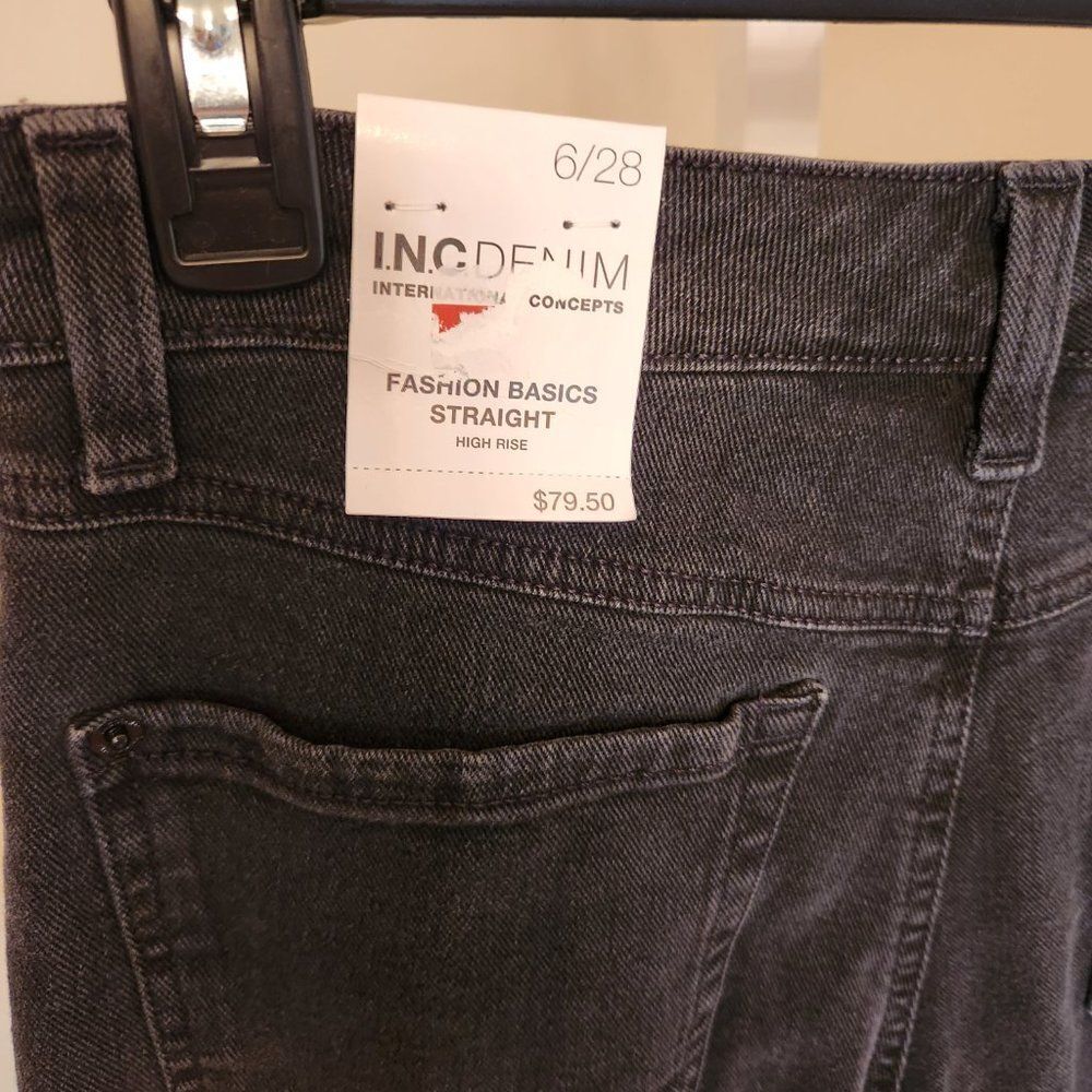 INC Black Jeans with Floral Embroidery NWT - Picture 9 of 12